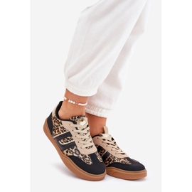 Baskets pour femmes avec imprimé léopard en cuir eco le noir 1