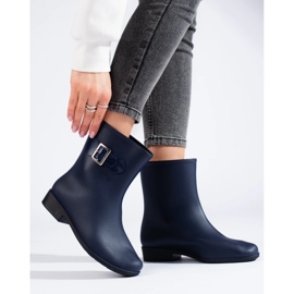 Boots en caoutchouc bleu marine à boucle 1
