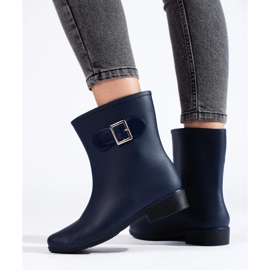 Boots en caoutchouc bleu marine à boucle 2