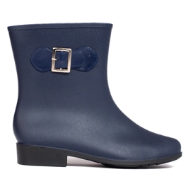 Boots en caoutchouc bleu marine à boucle 4