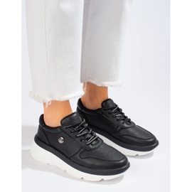 Baskets Vinceza noires à semelle épaisse le noir 2