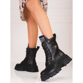 Bottes de travail à lacets avec protection le noir 1
