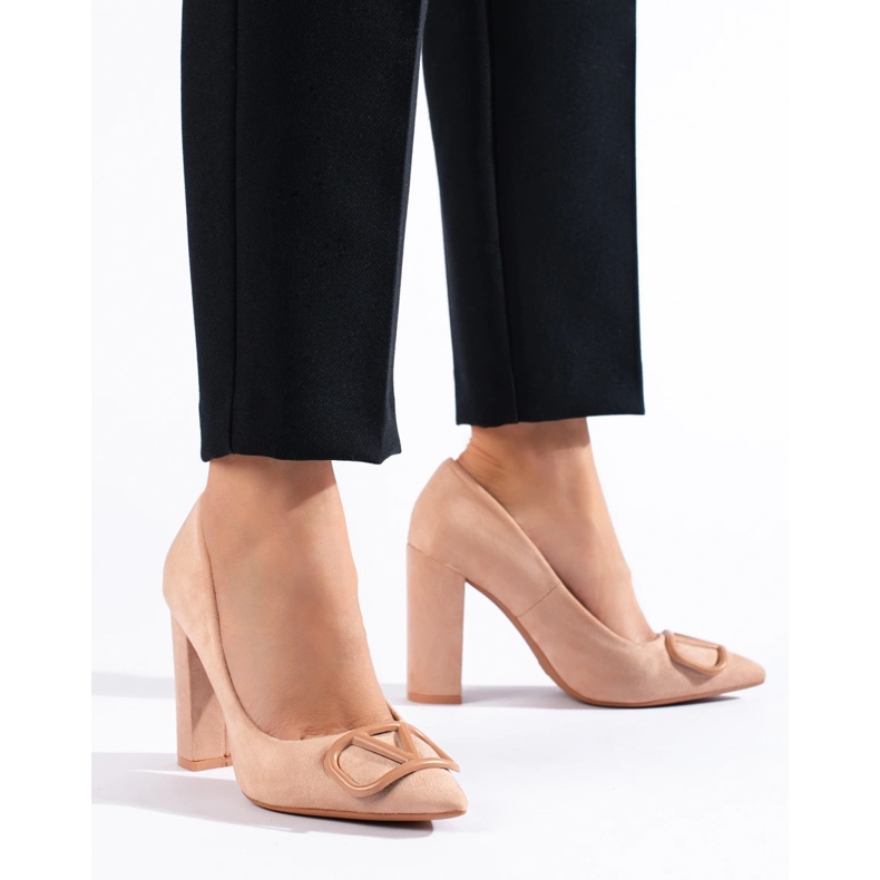 Escarpins en daim beige Vinceza, femmes 1