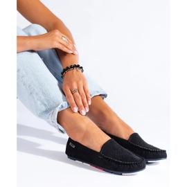 Mocassins ajourés Shelovet noirs femme 1
