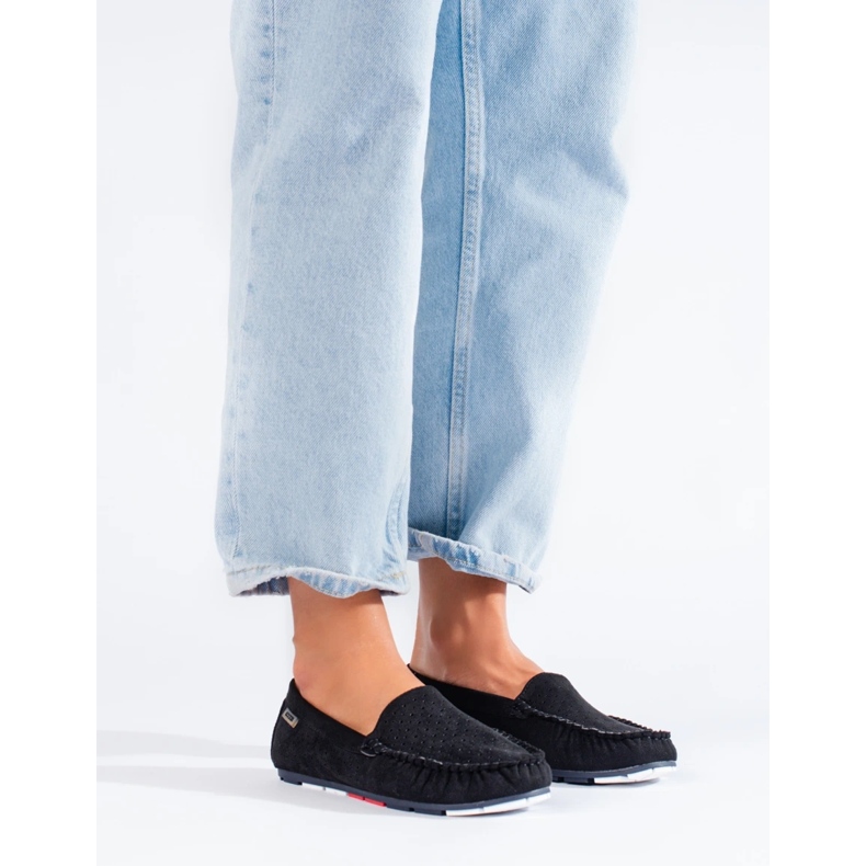 Mocassins ajourés Shelovet noirs femme 2