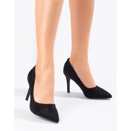 Escarpins femme Shelovet en daim noir le noir 2