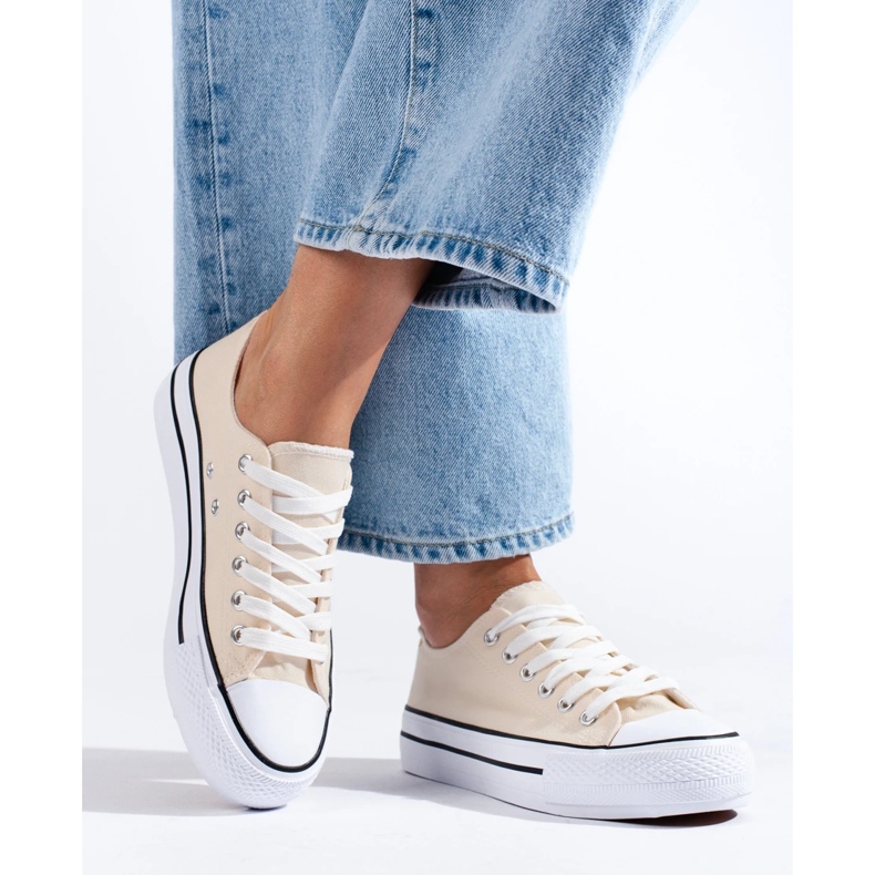 Baskets Shelovet beiges, femmes 2