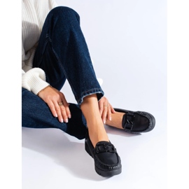 Goodin Mocassins en cuir écologique noir 2