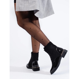 Bottines workwear à lacets Shelovet noires pour femme 2