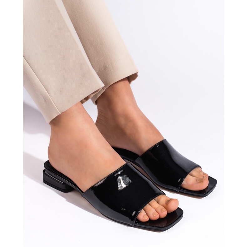 Goodin Mules classiques noires à talons pour femmes 2