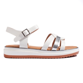 Sandales plateforme femme blanches 2