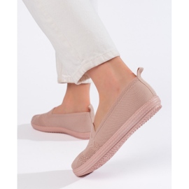 Slip-on femme en tissu rose 2