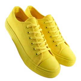 Baskets pour femmes monochromes jaunes NB176 Jaune 4