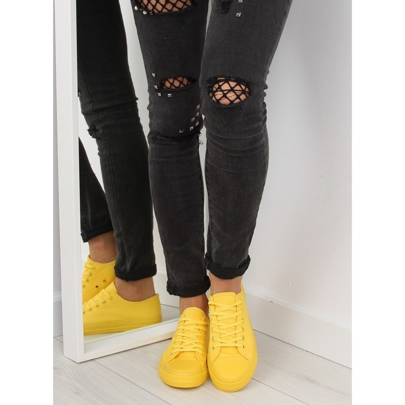 Baskets pour femmes monochromes jaunes NB176 Jaune 1