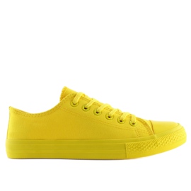 Baskets pour femmes monochromes jaunes NB176 Jaune 5