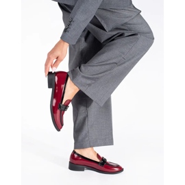 Mocassins vernis femme bordeaux rouge 2