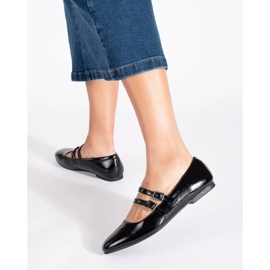 Ballerines vernies noires à fermoir le noir 1