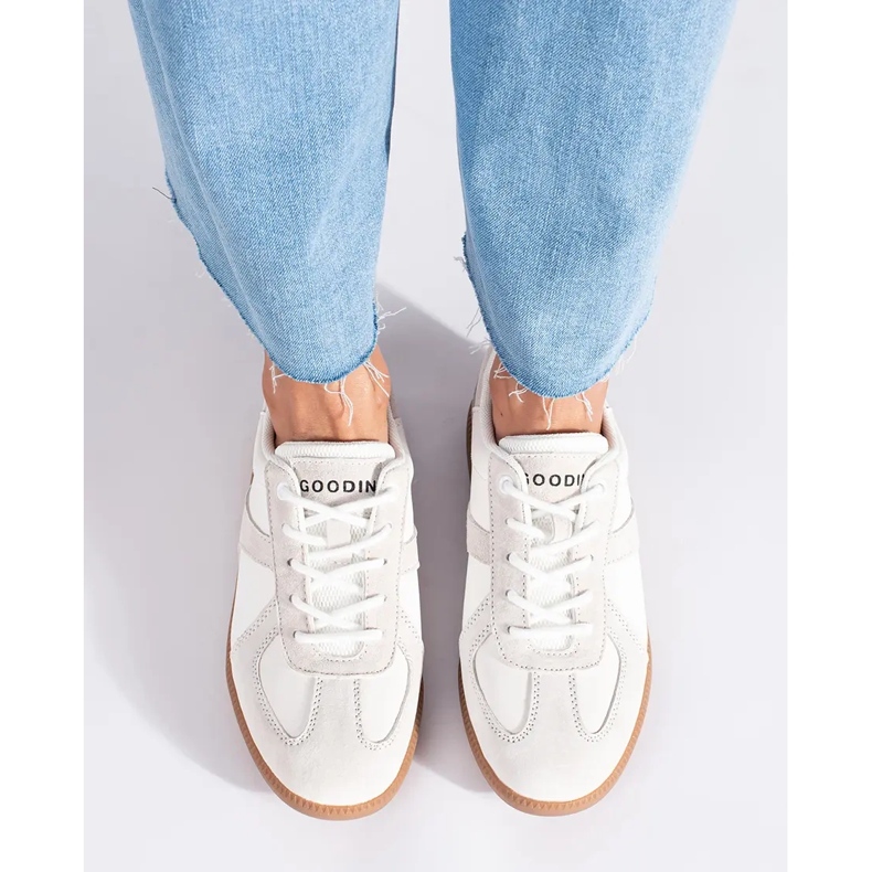 Goodin Baskets femme en cuir blanc 2