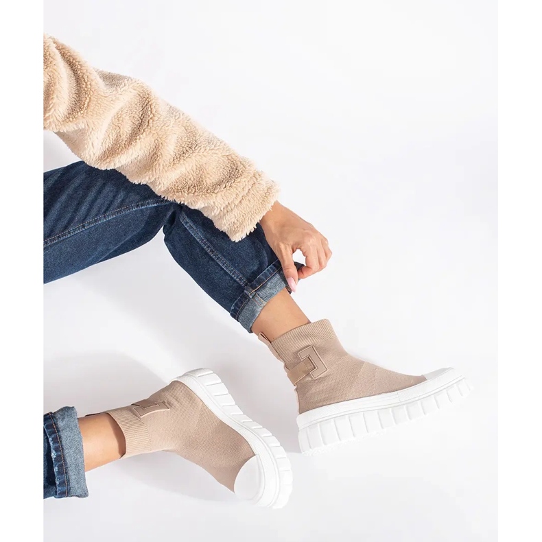 Seastar Baskets montantes beiges à plateforme 2