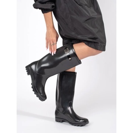 Bottines Wellington hautes vernies femme noires le noir 1