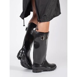 Bottines Wellington hautes vernies femme noires 2