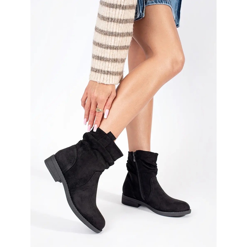 Santiags femme en daim noir 1