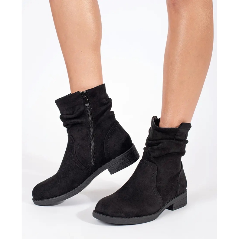 Santiags femme en daim noir 2