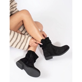 Santiags femme en daim noir le noir 3