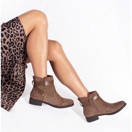 Bottines femme en daim beige 3