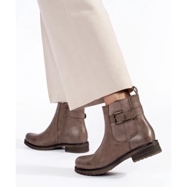 Bottines à talons bas pour femme marron brun 1