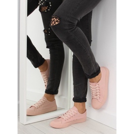 Baskets femme unicolore rose poudré 1