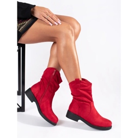 Santiags femme en daim rouge 1