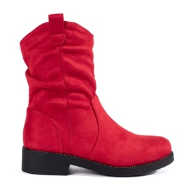 Santiags femme en daim rouge 3