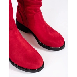 Santiags femme en daim rouge 5