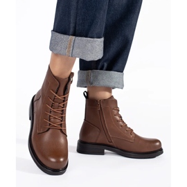 Bottines à lacets en cuir marron pour femme de Sergio Leone brun 1 Bottines à lacets en cuir marron pour femme de Sergio Leone brun 1