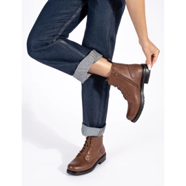 Bottines à lacets en cuir marron pour femme de Sergio Leone brun 2 Bottines à lacets en cuir marron pour femme de Sergio Leone brun 2