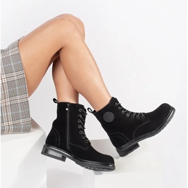 Baggies pour femmes noires en cuir nubuck naturel par Sergio Leone 1