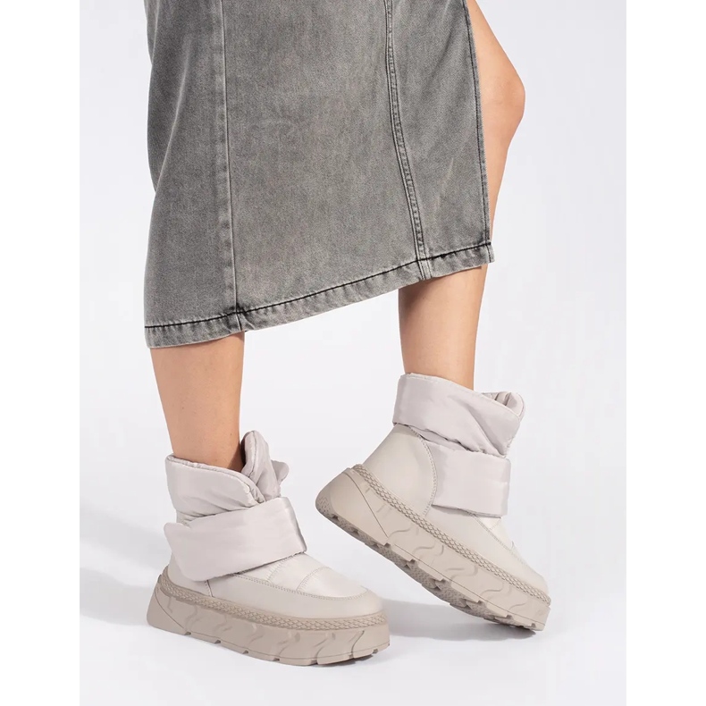 Seastar Bottes de neige isolées grises pour femme à semelle épaisse 1