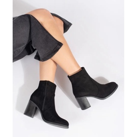 Bottines classiques femme en daim noir le noir 2