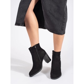 Bottines classiques femme en daim noir le noir 3