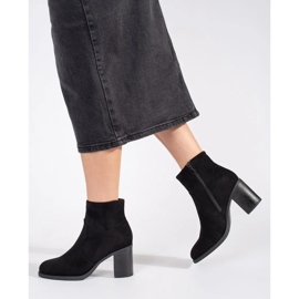 Bottines classiques femme en daim noir le noir 4