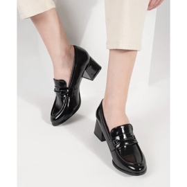 Goodin Mocassins femme noirs à talons hauts 1