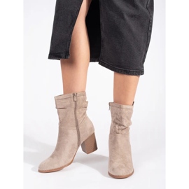 Bottines femme en daim beige 3