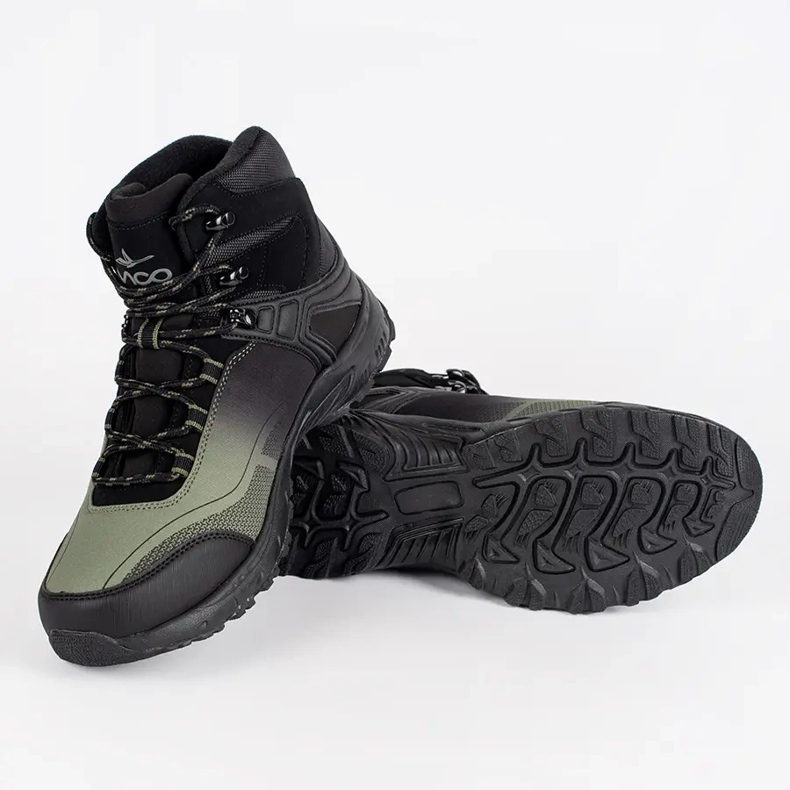 Vico Chaussures de trekking isolées noires et vertes pour hommes 2