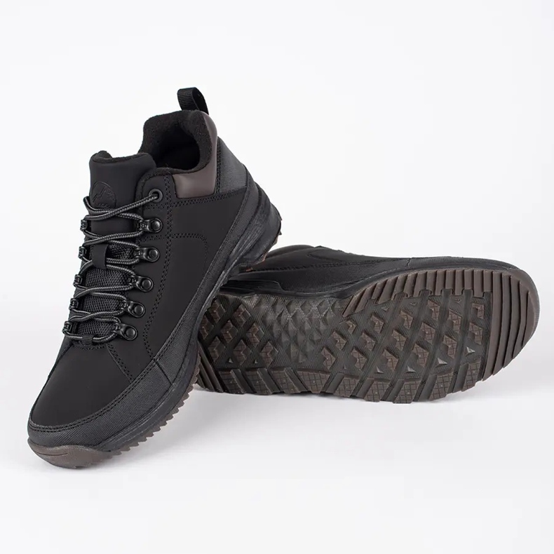 Vico Chaussures de trekking noires à lacets pour hommes 1