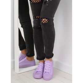 Baskets femme violettes monochromes violettes 2