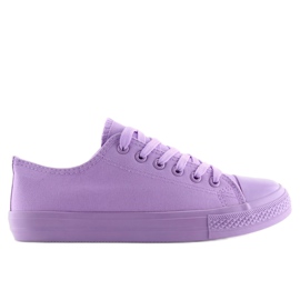 Baskets femme violettes monochromes violettes 5