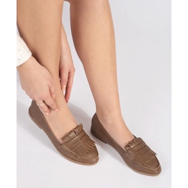 Mocassins femme marron ornés de franges brun 1