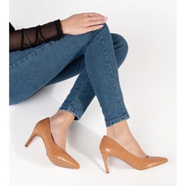 Seastar Pompes beige sombres sur le talon haut 2