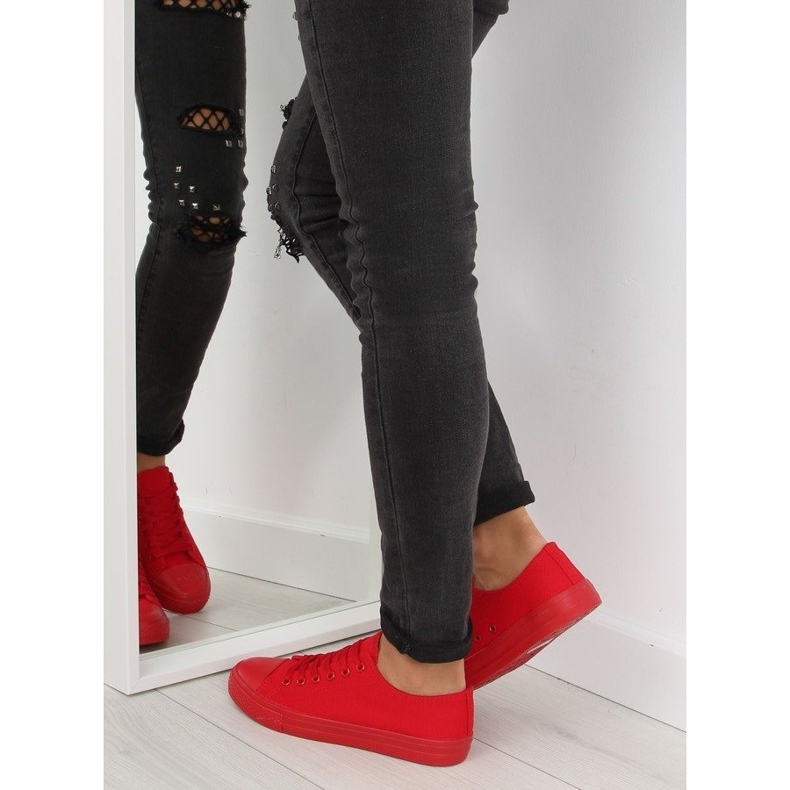 Baskets femme unicolores rouges big red 2